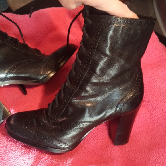 JOAN & DAVID ♡ CIRCA (C Jaggie) Soft Black Italian Leather Heeled Boots 5.5 - Picture 13 of 16